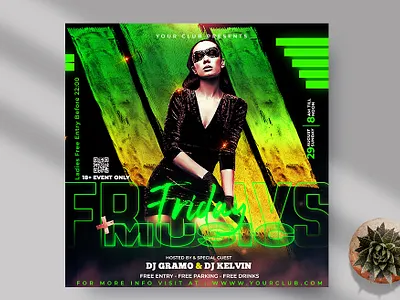 Night Club Music Party Instagram Banner PSD club flyer club night design dj event flyer flyers party