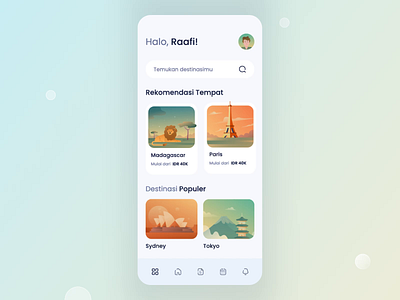 Travel Mobile App Animation animal animation apps design illustration motion graphics paris travel ui vacation