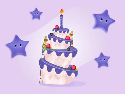 Multi-storey cake with miniature chefs beautiful birthday cake celebration chef cute happy love mini people new star