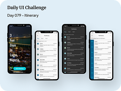 Itinerary challenge dailyui day079 design figma figmadesign itinerary productdesign tourism ui uidesign uidesigner uiux ux visual
