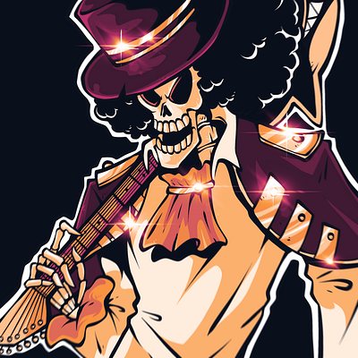 Brook - One Piece animation anime branding cartoon comics creature design fanart franky graphic design illustration japan japanese logo onepiece procreate ui ux vector