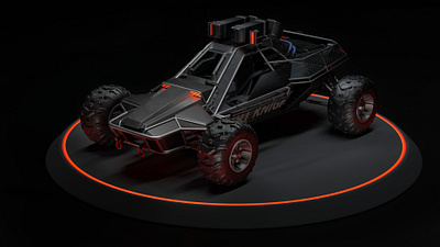 Dirt Knight 3d automotive black buggy c4d cinema 4d concept concept car modeling orange render