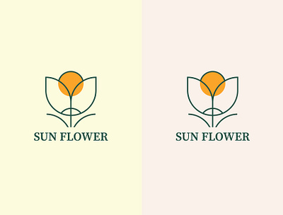 Sun Flower abstract logo app icon brand identity branding design flower graphic design iconic logo illustration line art logo logo design minimal logo sun flower