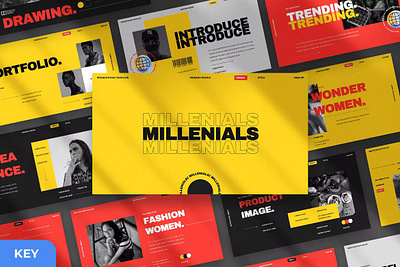 Millenials Presentation Template app branding deck design editorial illustration keynote multipurpose pitch powerpoint presentation slides template