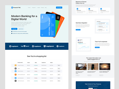 Fintech Saas Landing Page finance website fintech landing page minimal design saas ui uiux web web design website website design