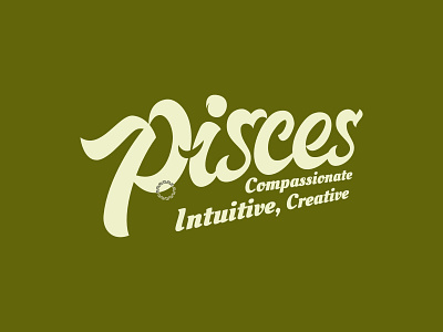 Pisces - Typography design flat graphic design lettermarklogo typography