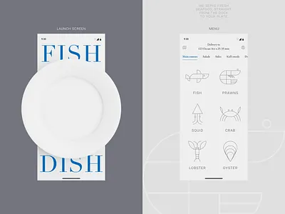 seafood restaurant delivery 3d branding c4d delivery japan japanese minimal minimalism restaurant seafood typography ui