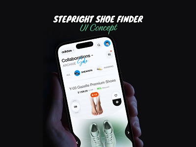 Stepright Shoe Finder UI Design Concept 3d adobe photoshop animation app branding design graphic design illustration logo mobile application motion graphics prototype ui wireframing