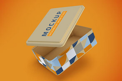 Tin Box Mockup app box branding cute design illustration logo mockup packaging packaging design tin box