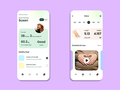 Pregnancy Tracker Concept app design illustration logo pregnancy tracker typography ui ux