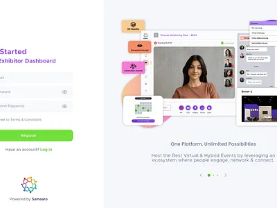 Sign Up Screen - Exhibitor Dashboard login signup ui ux