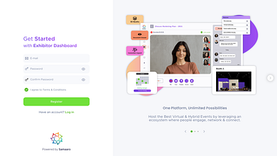 Sign Up Screen - Exhibitor Dashboard login signup ui ux