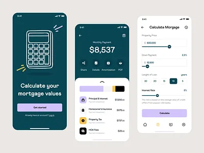 Mortgage App Concept Design app branding concept concept design design fintech homebuyer insure tech mortgage product design ui uiux ux