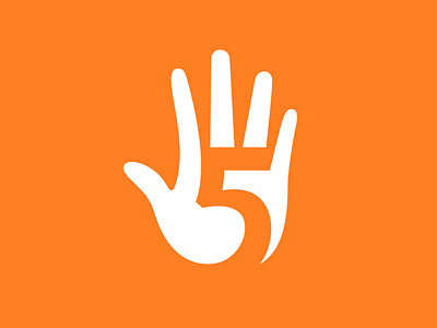 High Five brand branding design five fun graphic graphicdesign hand high five logo logo design logodesign mark orange symbol vector