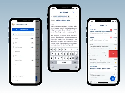 Mobile Mail inbox Messages cards concept email design email inbox inbox inbox app inbox design inbox email message inbox message app inbox mobile design ios design left bar message message app mobile mobile design mobile message app native design profile side bar