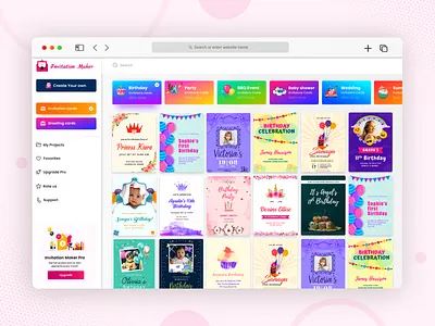 Invitation Maker app branding clean coffe color design home illustration iphone maker market mockup screen simple spinn spinner ui ux website white