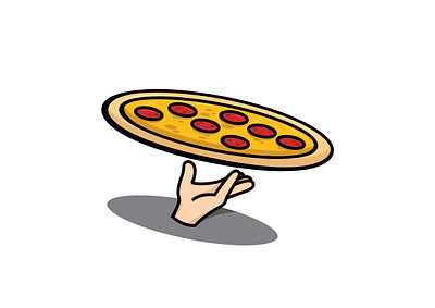 Pizza cartoon illustration logo