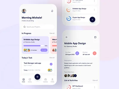 Task Manager App app app design app ui app ui design design task management task manager task manager app uihut visual visual design