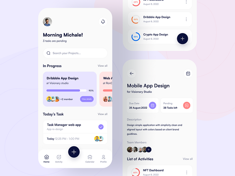 Task Manager App By App Ninja For Uihut - Ui Ux Design Agency On Dribbble