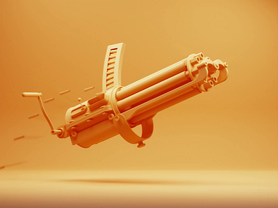 Clay Gatling Gun 3d 3d animation animated animation blender blender3d clay claymation clayrender gaming gun illustration machinegun rifle videogame