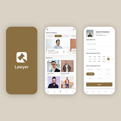 Lawyer Appointment App UI Design | Mobile App Design app app design app development canada design i can infotech lawer app lawyer appointment app ui design lawyer mobile app mobile application ui uiux ux website design