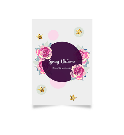 Spring envelope card cream design dribbble effect envelope flowers glitter gold illustraion shadow spring vector