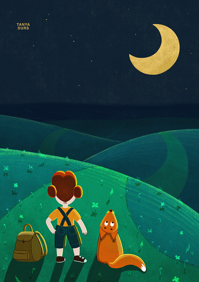 Folktale week 2021 - Moon bookillustration celtic characterdesign childrenillustration digitalart dummybook fairytale folk folktale folktaleweek folktaleweek2021 forest fox illustration kidlit magicforest picturebook procreate