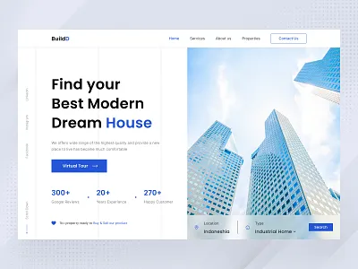BuildD - Real Estate Landing Page Design apartment architecture business buy house landing page properties property real estate rent residence ui ui design ux web web design website