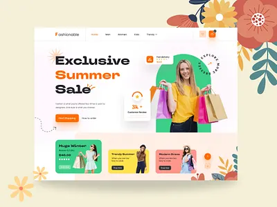 Fashion Landing Page concept clear clothes design fashion home page landing page modern online store streetwear style ui uidesign uiux wear web woman