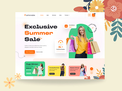 Fashion Landing Page concept clear clothes design fashion home page landing page modern online store streetwear style ui uidesign uiux wear web woman