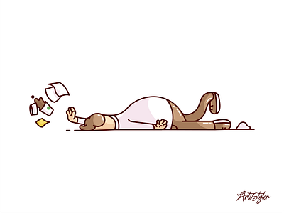 Mondays Routine character coffee cute design designer fun illustration life meme monday notes paper routine vector work