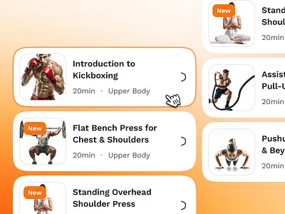 sandow v2: AI Fitness & Nutrition App | Exercise Workout Card ai fitness app ai fitness coach ai workout app clean coaching app exercise ui figma ui kit fitness companion app fitness course fitness mobile app fitness ui kit minimal modern orange personalized fitness smart fitness smart workout virtual coach app workout app workout playlist