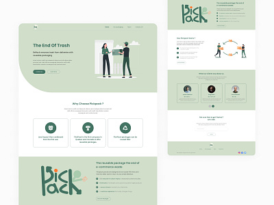 Zero Waste landing page box creative design ecology ecommerce environment graphic design homepage landing landing page packaging paperbag pickpack stationary website trending user interface ux web design website website concept