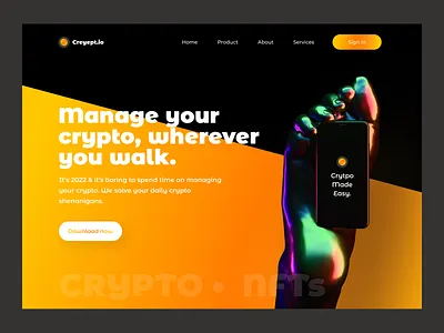 Crypto Wallet App Landing Page best shot bestshot branding design hello dribbble landing page ui uiux