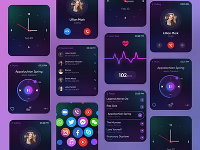 Digital Smart Watch android watch animation branding clean design digital smart watch ios watch motion graphics smar watch ui userinterface ux watch design website design