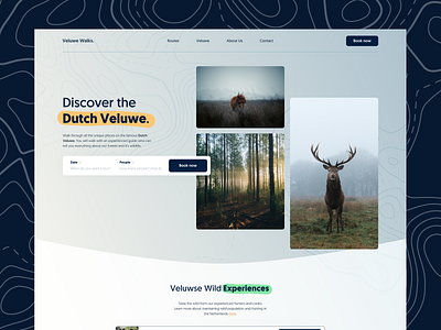 Dutch veluwe experience booking site. branding design typography ui ux vector