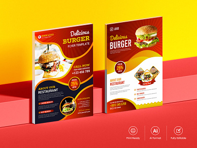 Corporate Food A4 Flyer Design | Print Design brand identity branding burget colorful flyer corporate flyer design flyer design food flyer mockup modern design modern flyer vector