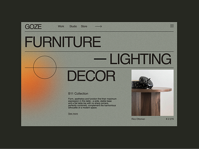 Goze - Furniture & Decor Store architecture branding building decor design designer furniture grey illustration logo store studio ui ui ux ui design ux vector web website