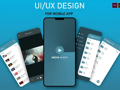 MEDIA PLAYER UI DESIGN FOR MOBILE APP adobe xd mobile app design ui ui design uiux design