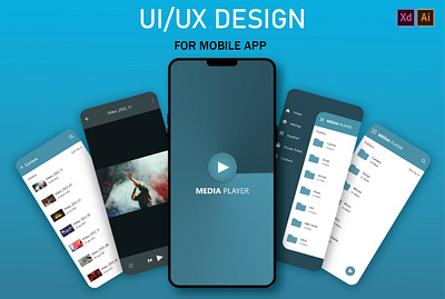 MEDIA PLAYER UI DESIGN FOR MOBILE APP adobe xd mobile app design ui ui design uiux design