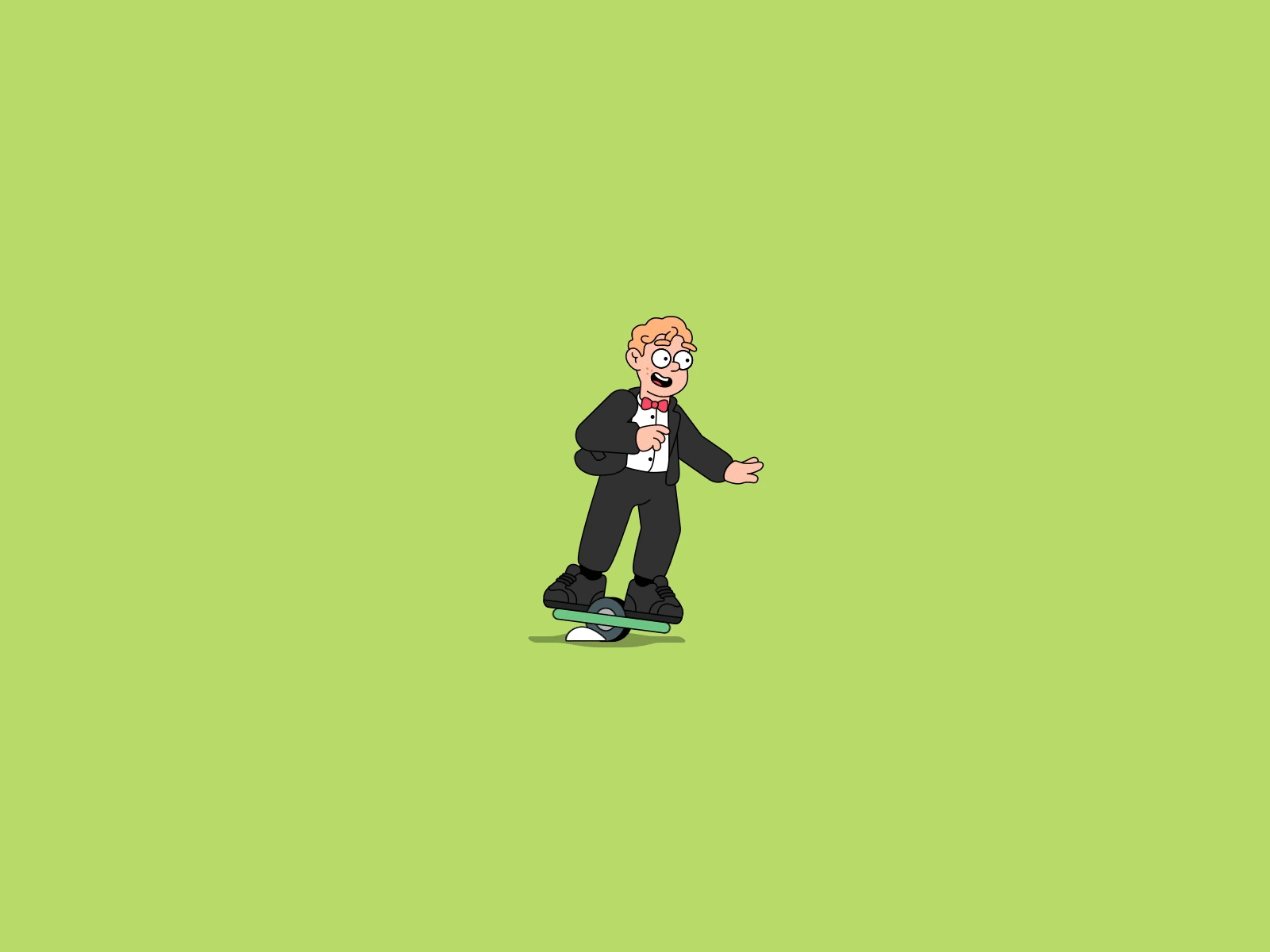 Jake riding his hoverboard 2danimation aftereffects animation bar mitzvah character animation hoverboard illustration illustrator ramp skateboard vector