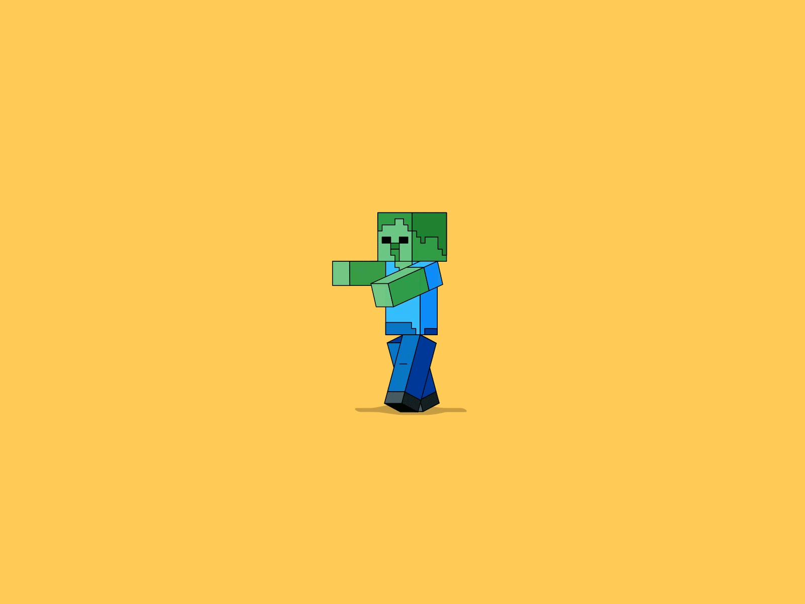 Minecraft Zombie 2danimation 8bit aftereffects animation character animation game illustration illustrator minecraft videogame zombie