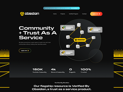 Crypto Landing page animation branding business community crypto design illustration internet kyc landing page lottie modern ui ux web design web3 webflow youtube