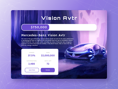 Daily UI #032 - Crowdfunding Campaign 032 app app design appdesign automotive branding car crowdfunding dailyui design funding fundraiser tech ui ux uxdesign