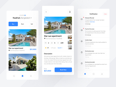 Real Estate App UI Design app app design buy clean home home app home rent home rent app house house app minimal mobile app property real estate real estate app realestate rent sell ui uiux