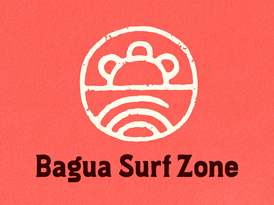 Bagua Surf Zone beach illustration retro retro art retro logo skate surf logo surfboarding vintage