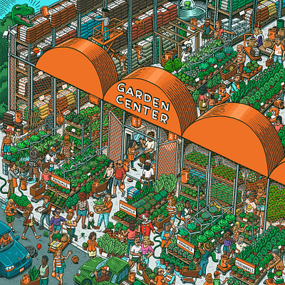 Home Depot Seek & Find drawing garden center home depot illustration mario portrait seek and find the home depot wheres waldo zucca