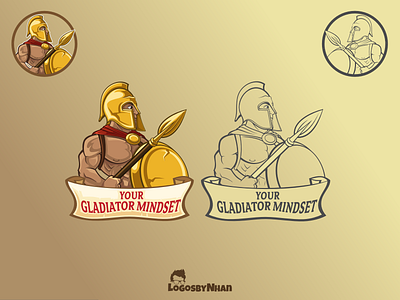 Your Gladiator Mindset Podcast - Cartoon mascot logo branding cartoon cartoon character cartoon logo cartoon mascot character design design gladiator gladiator character gladiator mascot illustration logo mascot mascot logo nft vector art vector logo