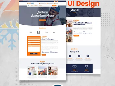 HVAC Company UI Design Concept branding design digitally atanu freelance web developer logo logo design ui ux web design web development wordpress