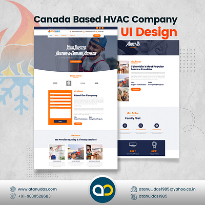 HVAC Company UI Design Concept branding design digitally atanu freelance web developer logo logo design ui ux web design web development wordpress